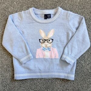 Janie and Jack Light Blue Bunny Sweater